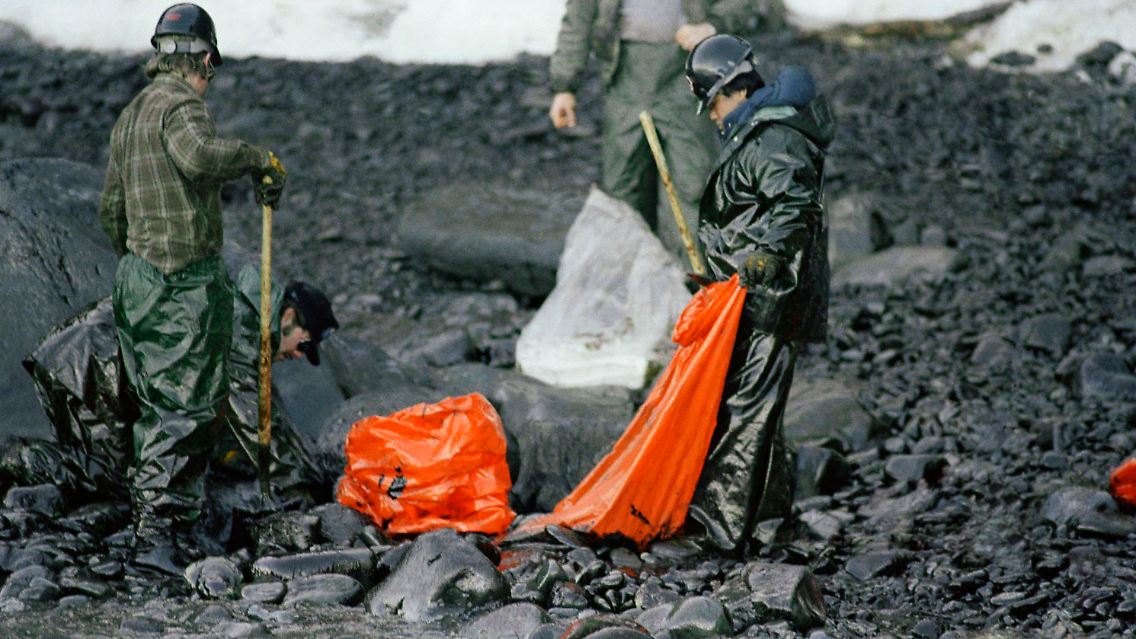 Rund 40.000 Tonnen Öl laufen insgesamt aus und verwandeln 2400 Kilometer Küste in einen ekelhaften, klebrigen Teerstrand.