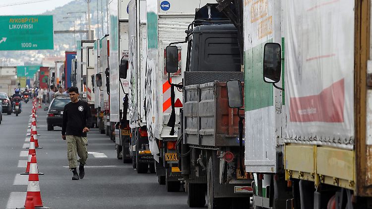 LKW-Fahrer legten 2010 mit einem Streik gegen die Öffnung ihres Berufs Griechenland lahm.