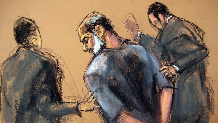 Sulaiman Abu Ghaith, wie ihn ein Gerichtszeichner in einem New Yorker Bundesgericht sah.