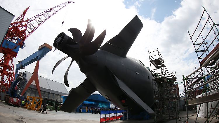 Ein U-Boot der Klasse 212A auf der Werft von ThyssenKrupp Marine Systems in Kiel.