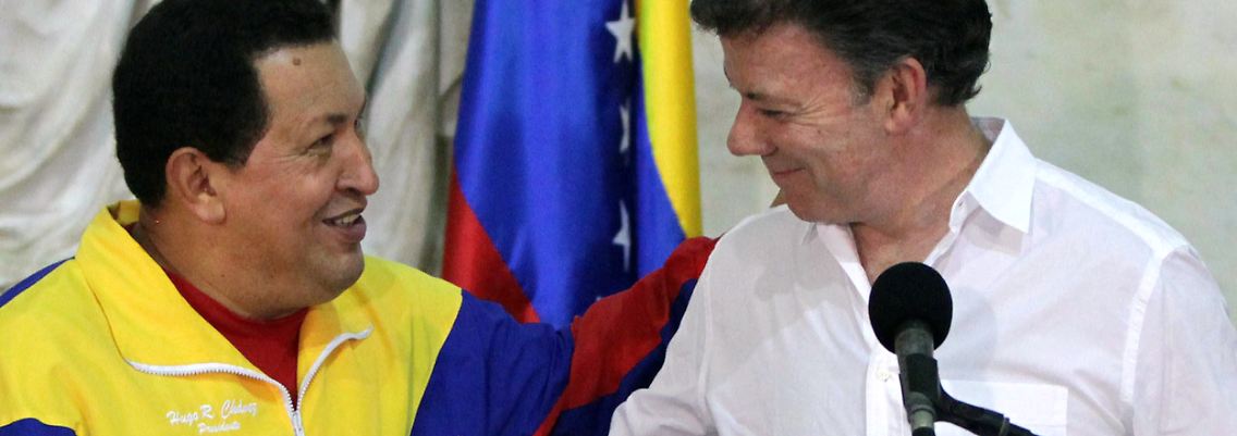Geste der Versöhnung: Hugo Chávez und Juan Manuel Santos.