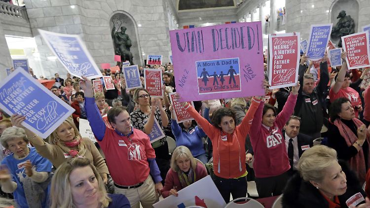 Prostest gegen gleichgeschlechtliche Ehen in Utah.