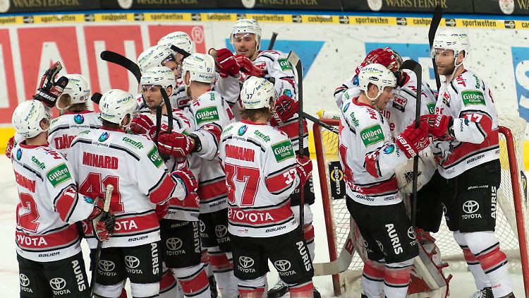 Die Kölner Spieler jubeln nach dem Schlußpfiff.