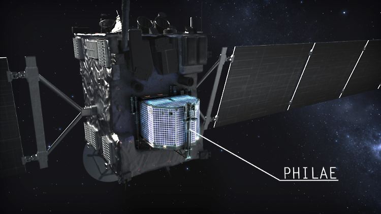 "Philae" an Bord von "Rosetta". Vier Millionen Kilometer müssen die beiden noch zurücklegen. Dann haben sie den Zielkometen erreicht.