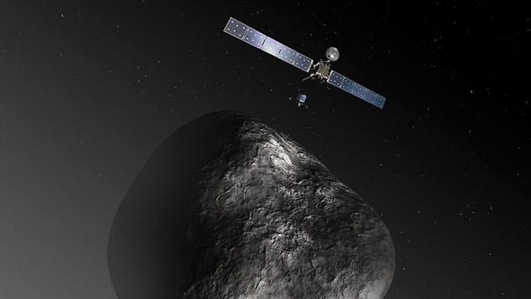 So soll es aussehen, wenn "Rosetta" den Kometen ansteuert und das Landemodul "Philae" absetzt.