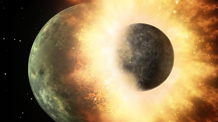 Eine Katastrophe der Urzeit: Darüber, wie der Mond entstand, herrscht heute weitgehend Einigkeit.  