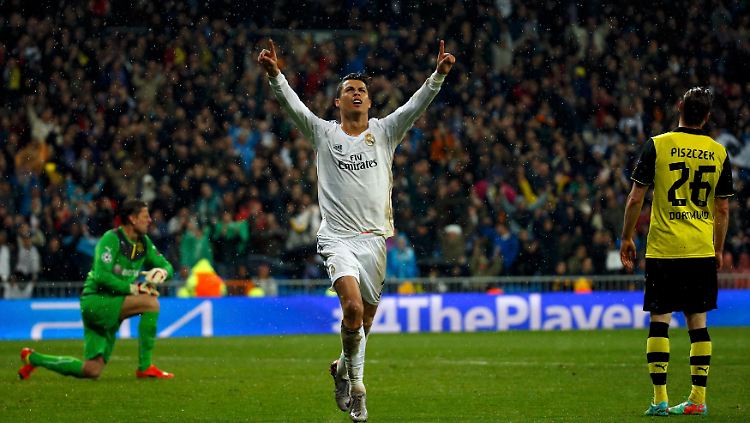 Real Madrids Superstar Cristiano Ronaldo stellte ganz nebenbei den Torrekord von Messi ein - das 3:0 war sein 14. Treffer in der laufenden Champions-League-Saison.