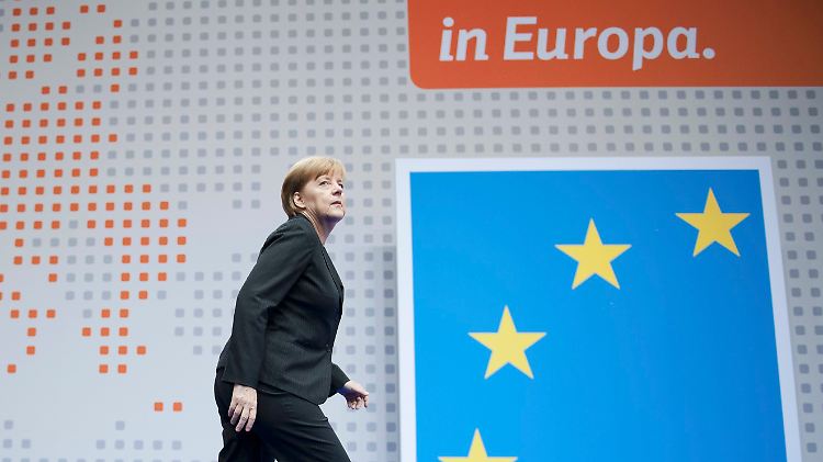 Bundeskanzlerin Merkel, jubelnd für Brüssel.