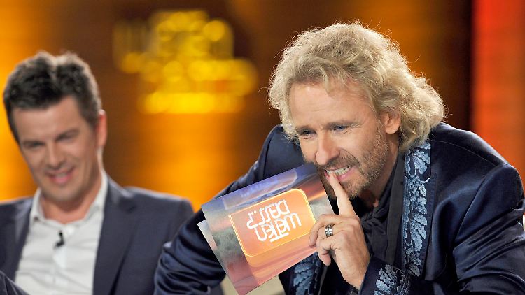 Lanz und Gottschalk (r) im März 2011 in Augsburg.