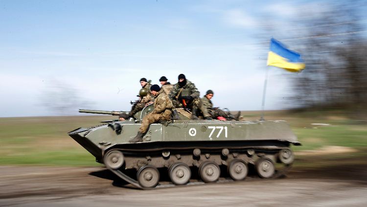 Ukrainische Soldaten in der Nähe der Stadt Kramatorsk.