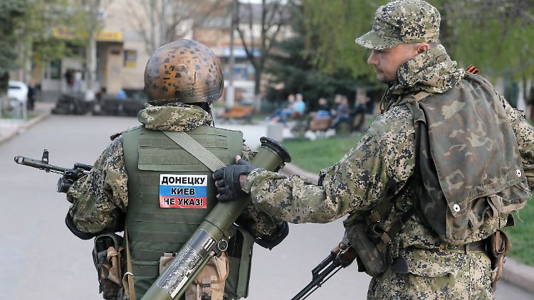 Prorussische Patrouillen in Slawjansk.