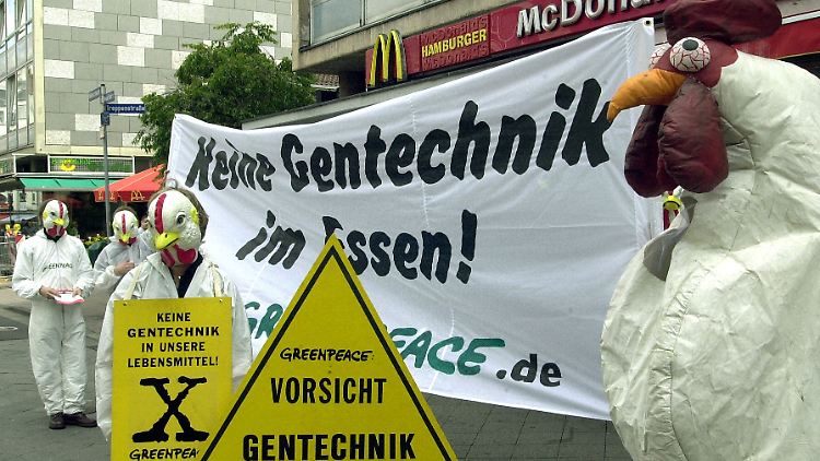 Schon 2000 hat Greenpeace gegen Gentechnik in Burgern protestiert. McDonald's legte seither viel Wert auf genfreies Fleisch.