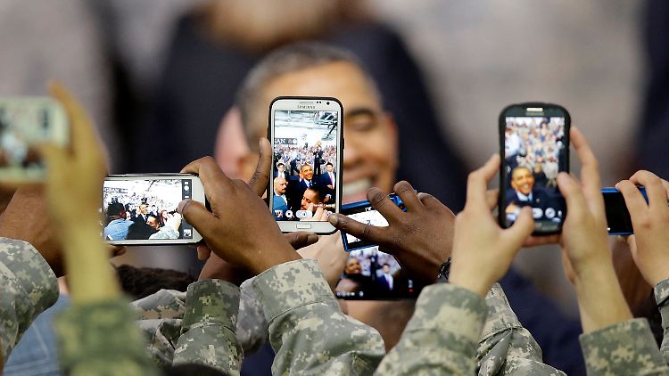 Die US-Soldaten in Seoul empfingen ihren Präsidenten mit Begeisterung.