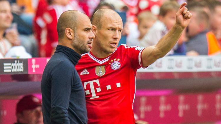 "Man muss immer davon ausgehen, dass es am Ende gut ausgeht": Josep Guardiola, hier mit Arjen Robben.