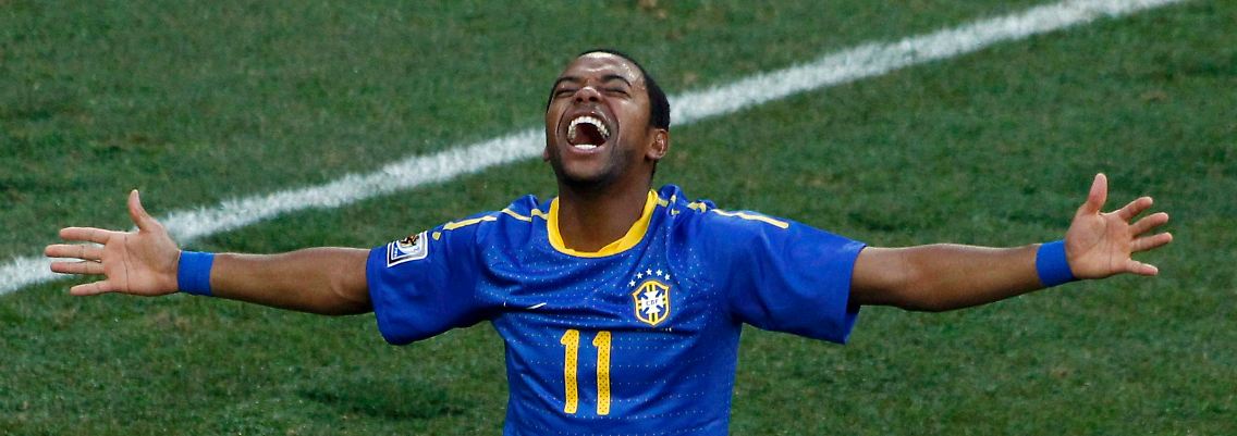 Robinho - nach seinem Tor gegen Holland im WM-Viertelfinale.