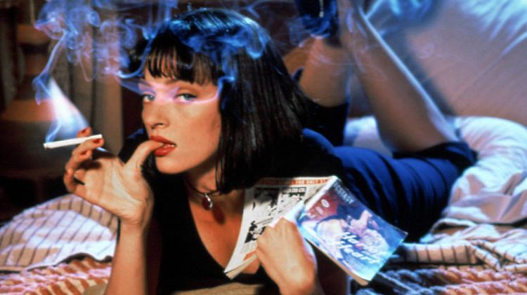 Mrs. Mia Wallace ist die Femme Fatale des Films - hier hat sie ausnahmsweise mal Schuhe an.
