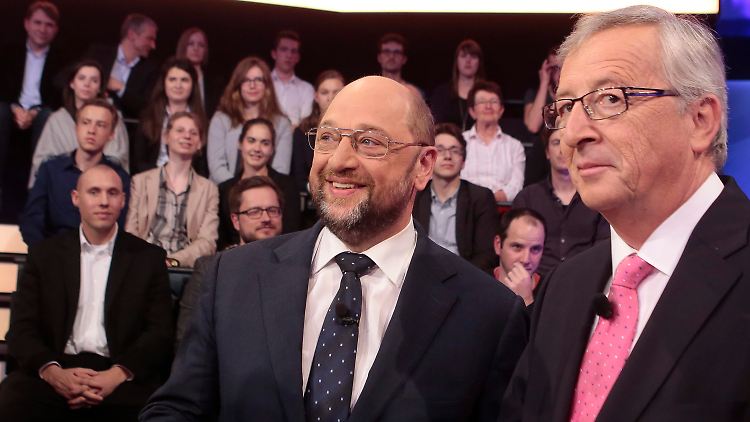 Schulz (l.) und Juncker - wie ein eingespieltes Team.
