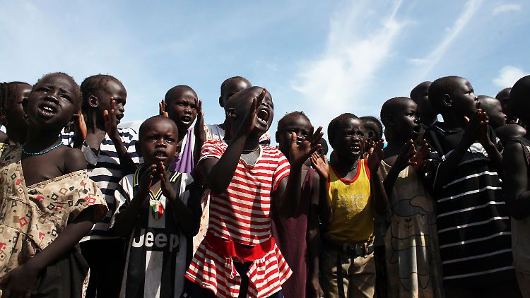 Südsudanesische Kinder in einem UN-Flüchtlingscamp.