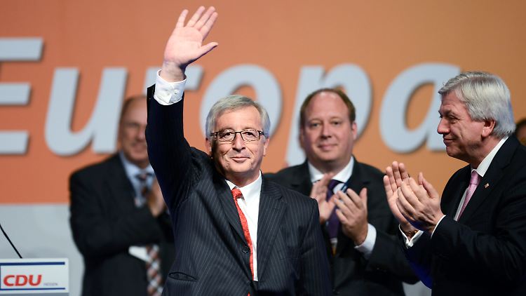 Jean-Claude Juncker auf dem Landesparteitag der Hessen-CDU in Rotenburg an der Fulda.
