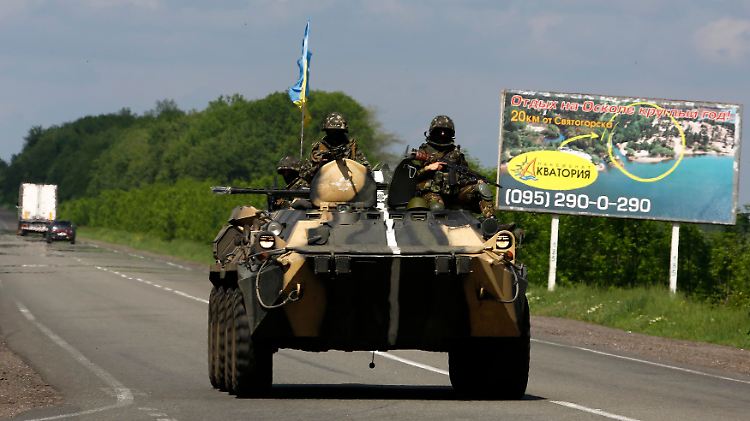 Ukrainisches Militär auf dem Weg nach Slawjansk.