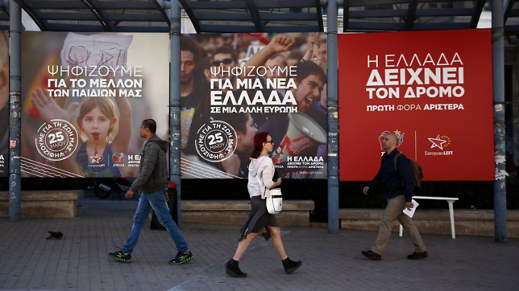 Wahlplakate der Linkspartei Syriza. Umfragen sagen ihr einen knappen Sieg voraus.