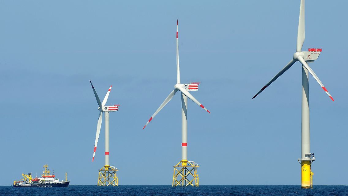 Der Offshore-Windpark "Alpha Ventus" liegt rund 45 Kilometer vor der ostfriesischen Insel Borkum.
