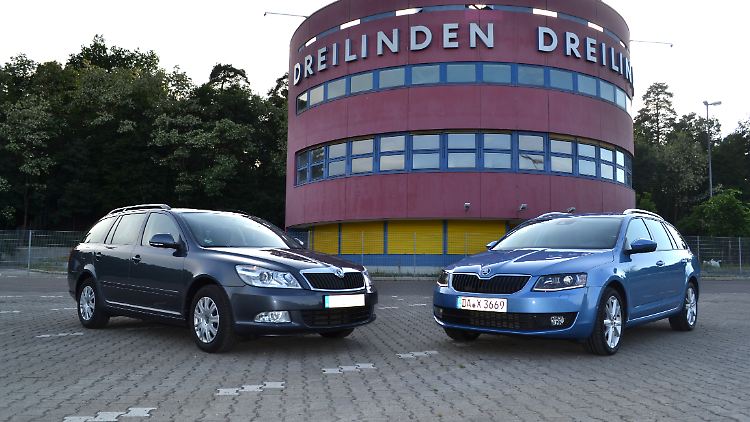 Der Octavia II sieht neben seinem neuen Kollegen aus Mlada Boleslav nicht wirklich alt aus.