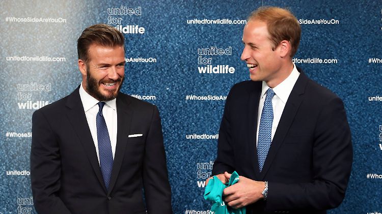 Wohltätig und Spaß dabei: David Beckham und Prinz William beim Start der neuen Kampagne von ""United for Wildlife".