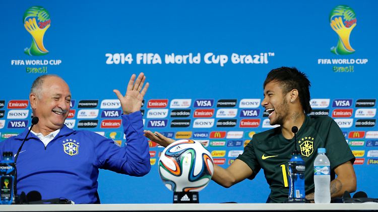 Wollen den sechsten WM-Titel für Brasilien holen: Trainer Luiz Felipe Scolari und Stürmer Neymar.