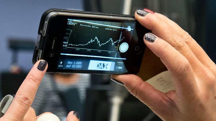 Eine "Dax-Kurve" zeigt die Entwicklung des Deutschen Aktien Index Dax seit seiner Gründung 1988.