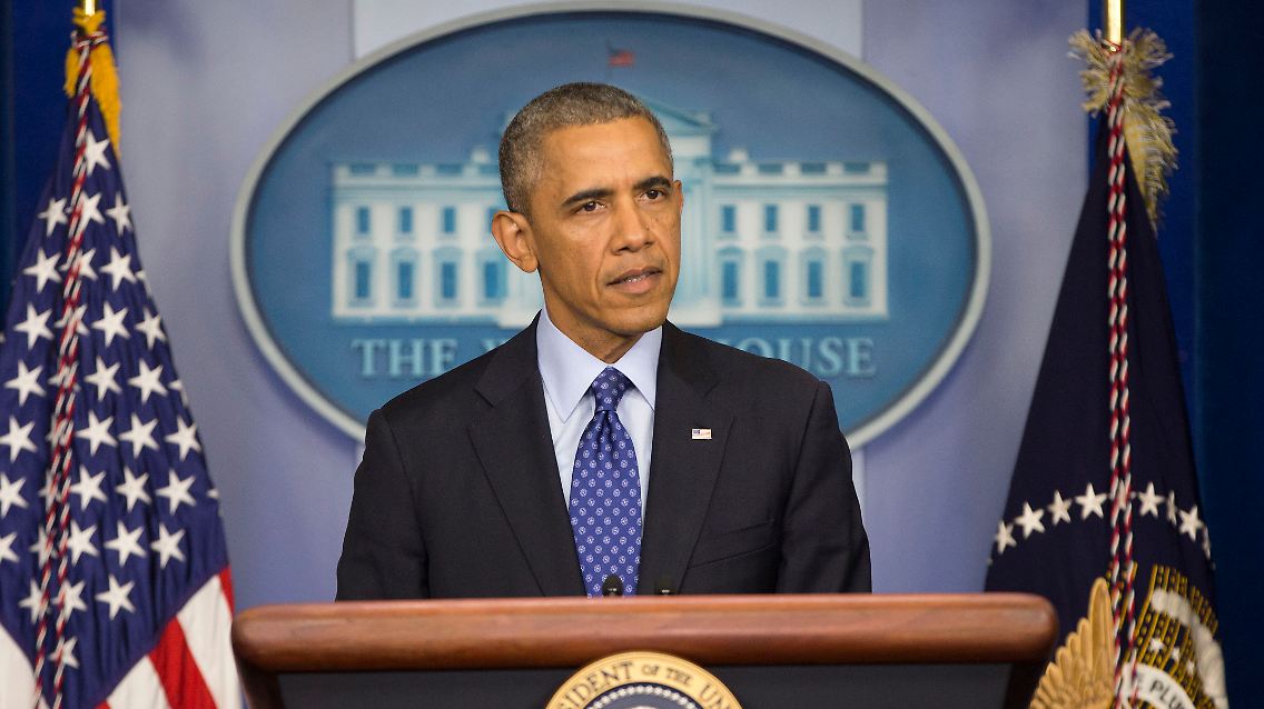 Der Irak holt die US-Politik ein: Barack Obama im Pressezimmer des Weißen Hauses.