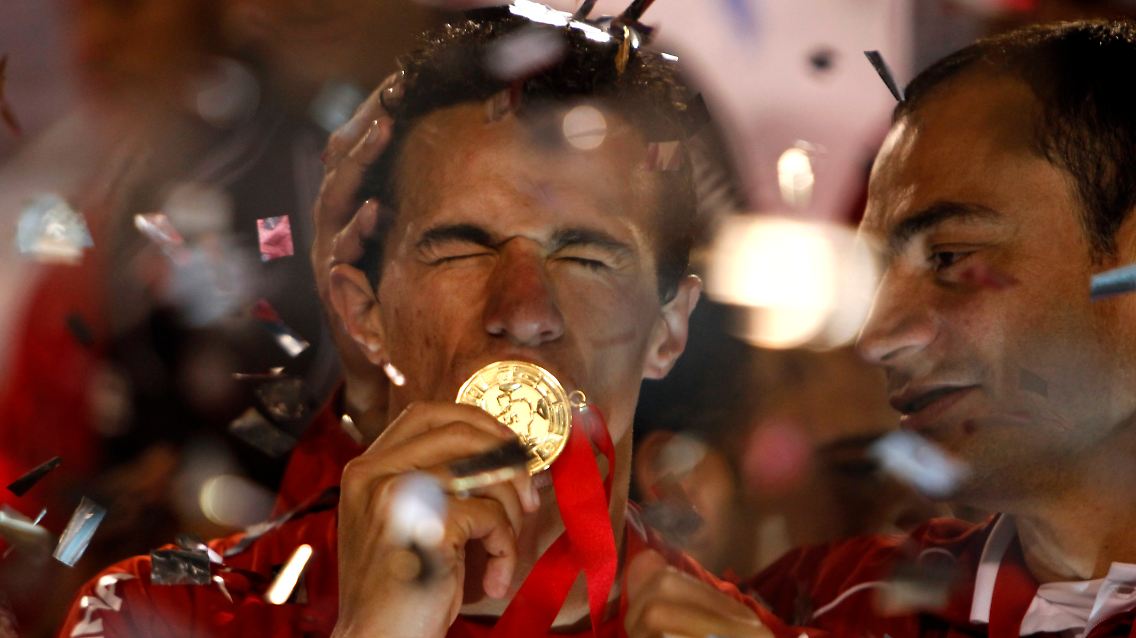 Küss' die Medaille: Leandro von Porto Alegre.