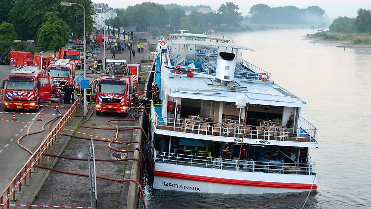 Die "Britannia" wird ständig ausgepumpt, damit sie nicht untergeht.