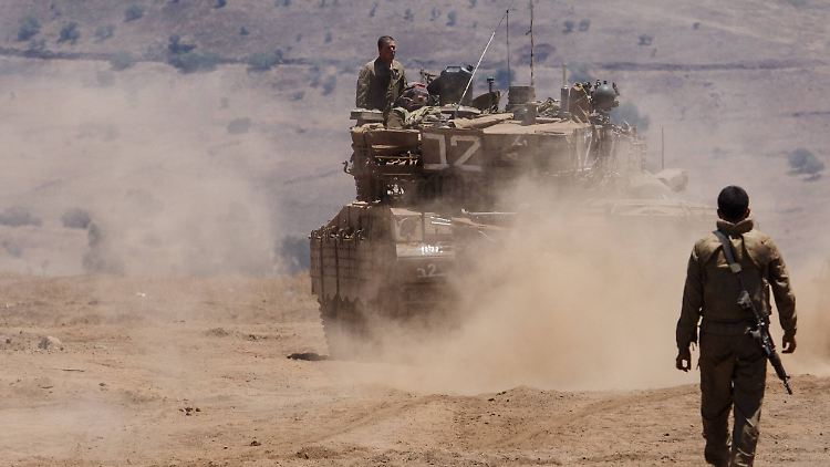 Israelische Truppen auf den Golanhöhen an der Grenze zu Syrien.