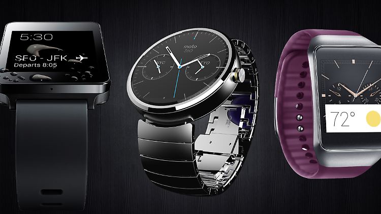 Die runde Moto 360 könnte rund 50 Euro teurer verkauft werden als die G Watch (links) und die Gear Live.