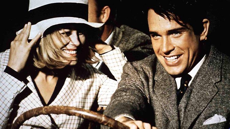 Eine seiner bekanntesten Rollen: Warren Beatty mit Faye Dunaway 1967 in "Bonnie und Clyde".