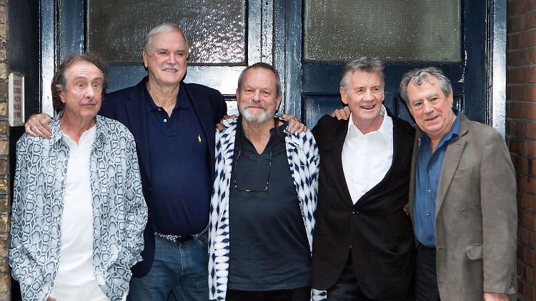 Die Monty-Python-Truppe: Eric Idle, John Cleese, Terry Gilliam, Michael Palin and Terry Jones (von links nach rechts)