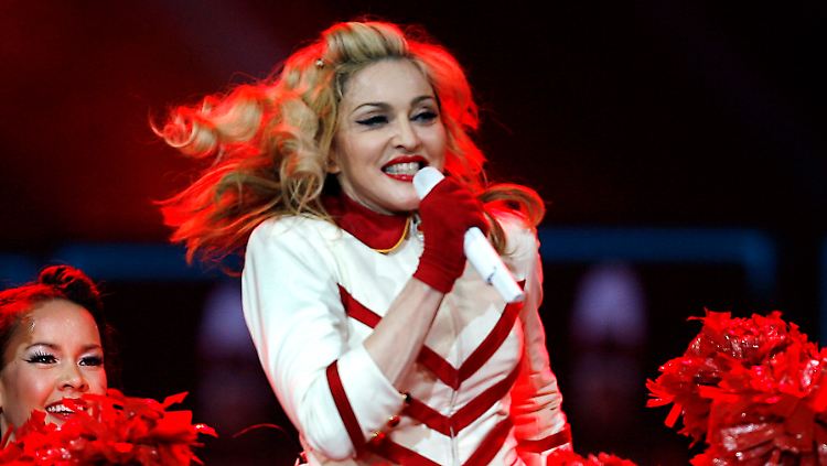 Madonna im Jahr 2012 in der Joe Louis Arena in Detroit.
