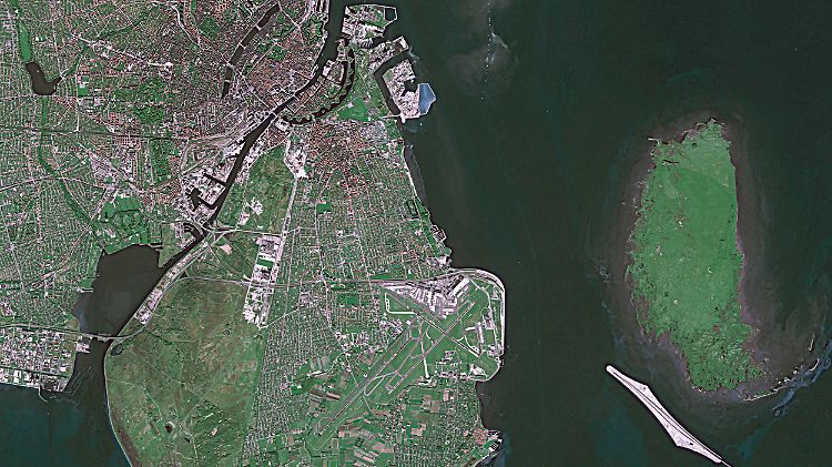 Satellitenbild von Kopenhagen. 