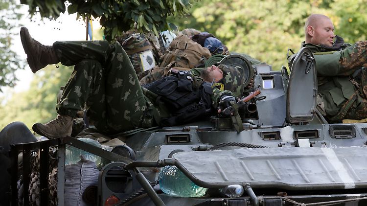 Entspannung nach den Erfolgen: Ukrainische Soldaten.