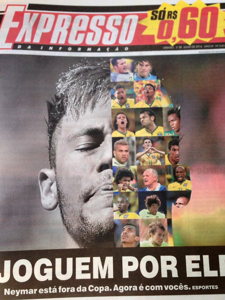 "Joguem por ele" - "Wir spielen für ihn": Superstar Neymar ist verletzt, Brasilien ist traurig. Doch mittlerweile lautet das Motto: Jetzt erst recht!