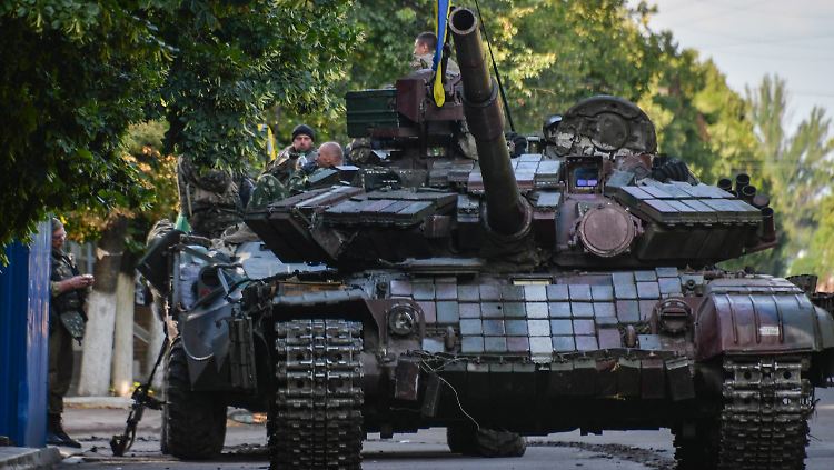 Ukrainischer Panzer in Slawjansk.