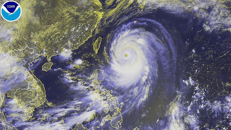 Supertaifun "Neoguri" auf dem Weg nach Japan (hier im Satellitenbild vom 7. Juli): Mehr als 1000 Kilometer misst der mächtige Wolkenwirbel im Durchmesser.