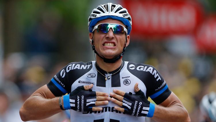Sieg nach 155 Kilometern: Marcel Kittel triumphiert bereits zum zweiten Mal bei der diesjährigen Tour de France.