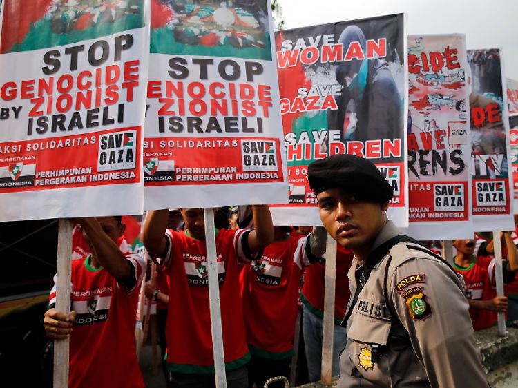 Auch in Indonesien gibt es heftigen Protest gegen die israelische Offensive auf Gaza.