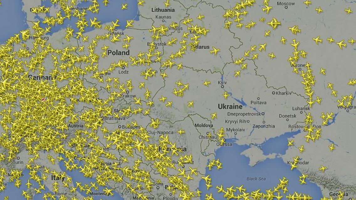 Die Flugzeuge machen momentan einen großen Bogen um die Ukraine.