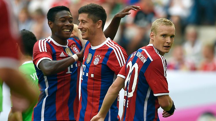 Hatte allen Grund zur Freude: Robert Lewandowski nach Treffer Numero zwo.