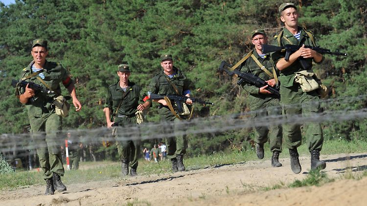 Russische Soldaten im Juli bei einer militärischen Übuung in der Oblast Rjasan.