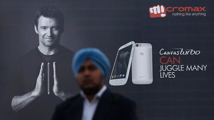 Bei der Zahl der ausgelieferten Smartphones liegt die indische Firma Micromax noch hinter Samsung - aber holt auf.