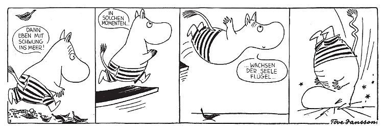 Eine gewisse Tollpatschigkeit kann man den Mumins nicht absprechen (Ausschnitt aus der Comic-Gesamtausgabe).